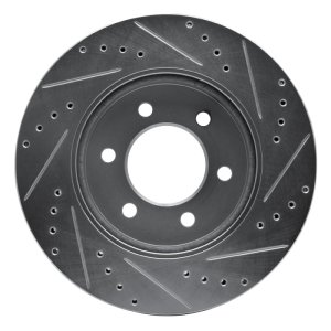 Ford Expedition Brake Rotor (1) - Front Left - R1 Concepts - Drilled & Slotted - Silver - `02-`06